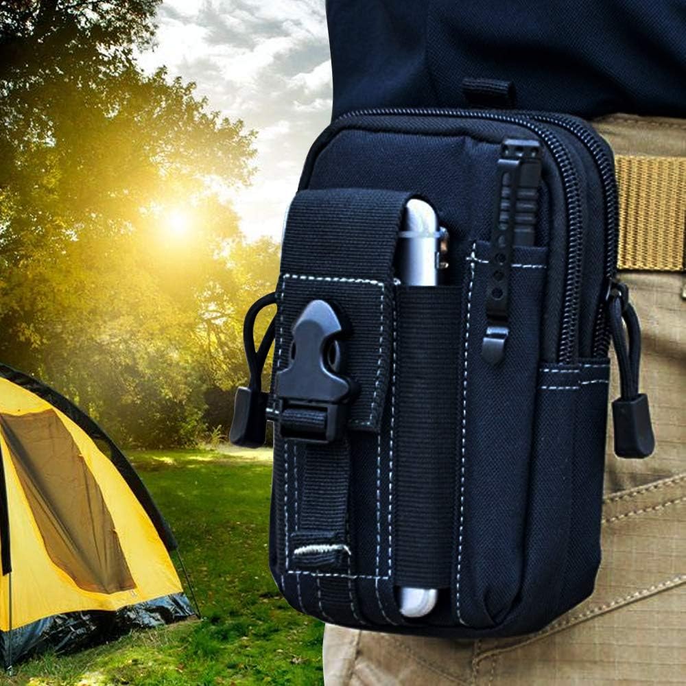 Outdoor Adventurer - 戦術的なモールベルトポーチ軍事ウエストバッグ EDC ツールオーガナイザー電話ホルスターホルダー男性用屋外ハイキングキャンプ狩猟ギア