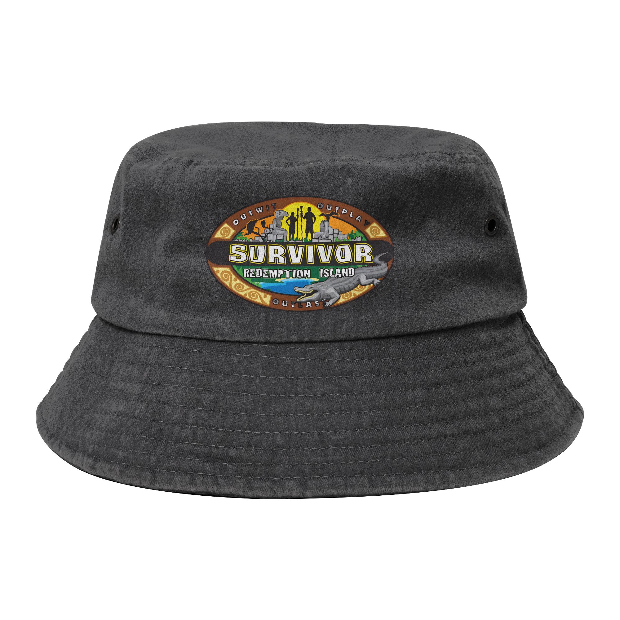 Outdoor Adventure Show - サマーアドベンチャーゲームテレビ番組 S-Survivors バケットハット ユニセックス ダメージ加工デニム ホットサンハット