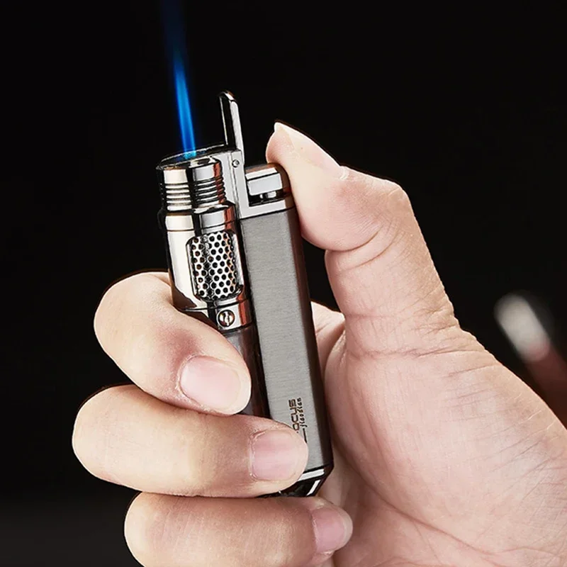 Fire Piston Starter - 可視ガス窓1300 ℃ 葉巻用トーチライター、ブタンジェットフレームメタルターボ防風ポータブルはんだ付けガン、ライターツール