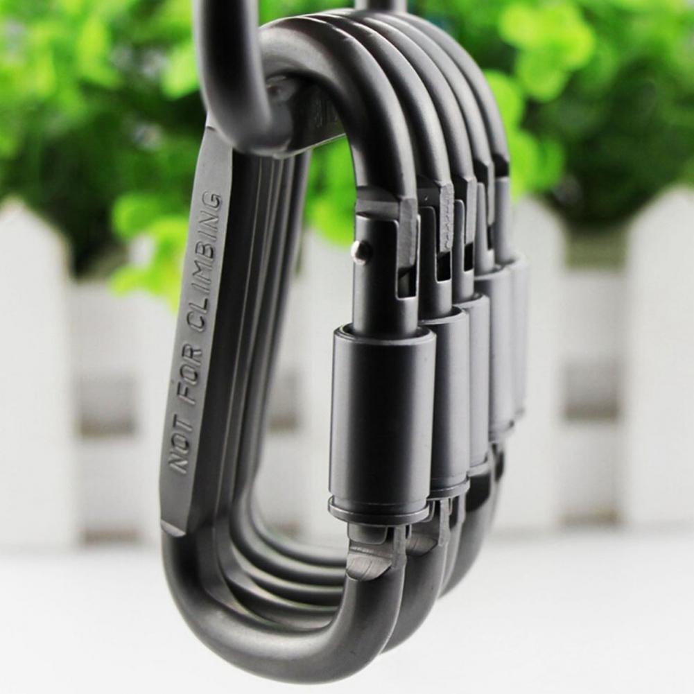 Carabiner Locking D - ミニカラビナクリップ 6個セット ロック式カラビナセット ミニDリングキーホルダー スプリングフック クイックリリース