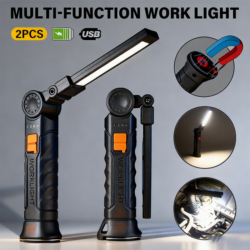 Outdoor Adventurer - ポータブル COB LED 懐中電灯 USB 充電式ワークライト