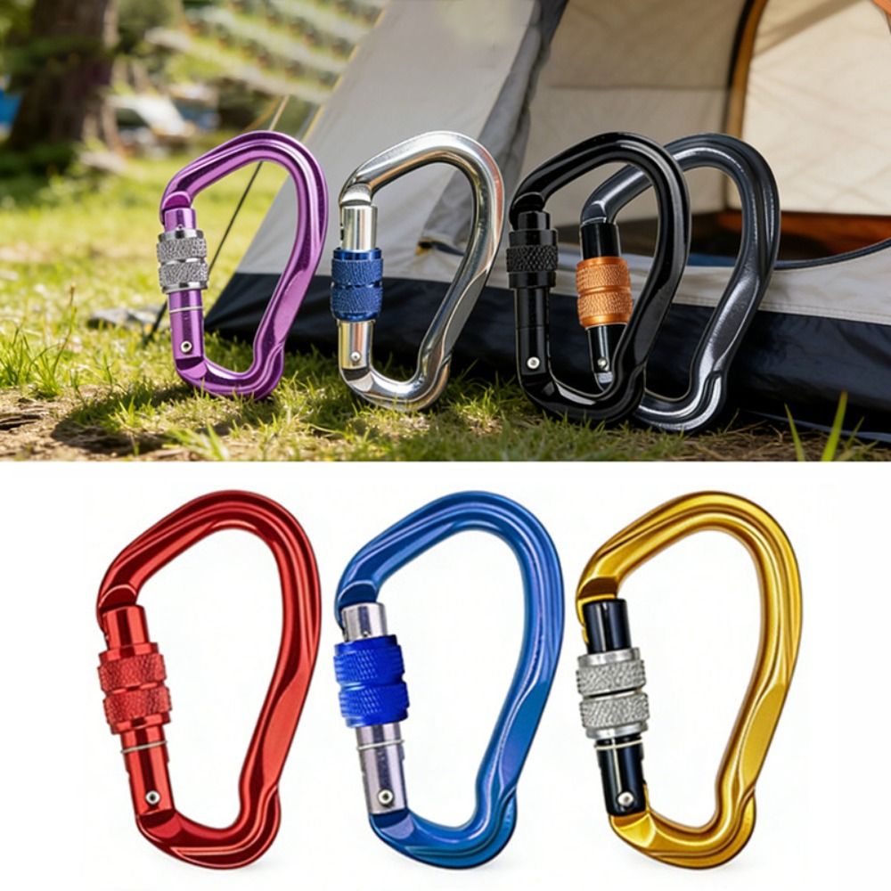 Carabiner Locking D - 新製品 7075 アルミニウム製 ロッキングカラビナ スクリューロック D型