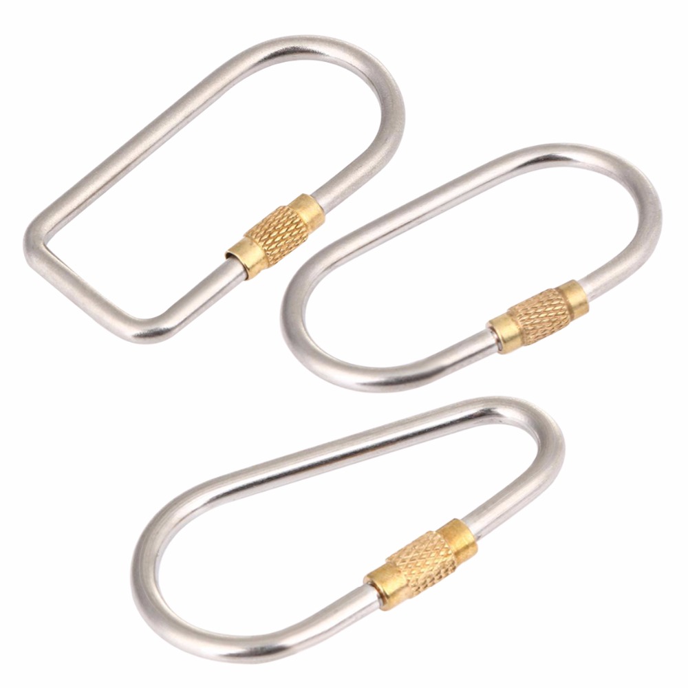Carabiner Locking D - 5ピース/ロットチタンロッキングカラビナdリングひょうたんo字型d字型キーホルダーキーリングウォーターボトルフッククリップハンギングバックル