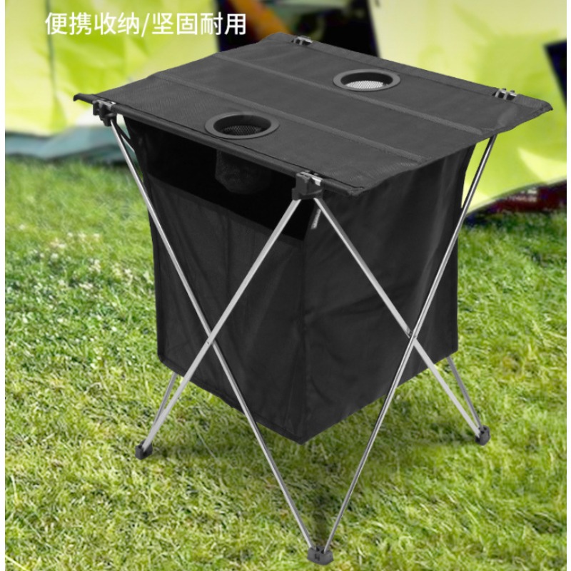 Outdoor Adventure Table With Storage - アルミ製折りたたみテーブル、収納バッグ付き、持ち運び可能で軽量、耐久性があり、ピクニック、キャンプ、旅行、アウトドアアドベンチャーに最適