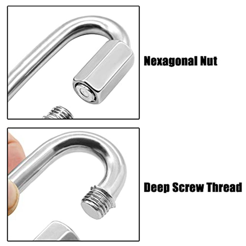 Carabiner Locking D - ABJS 12 パック クイックリンク 5/32 インチ