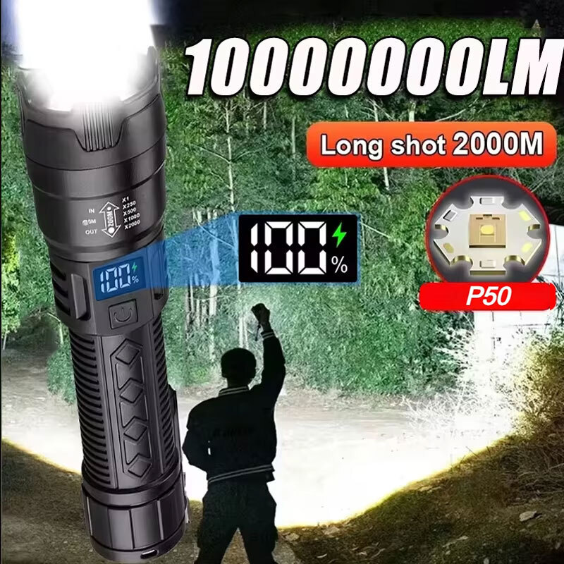 高強力パワー LED 懐中電灯 2000LM 戦術トーチ デ - Outdoor Adventure Camp のレビューと価格
