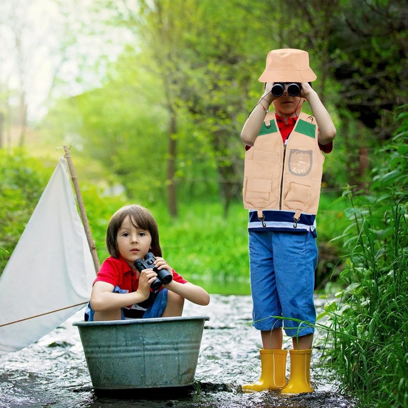 サファリコスチューム、カーゴベストと帽子付き、男の子と女の子 - Outdoor Adventure Games のレビューと価格