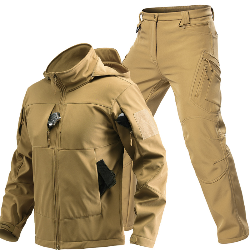 男性用アウトドアタクティカルソフトシェルスーツ フード付きフ - Outdoor Adventurer のレビューと価格