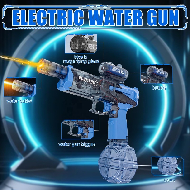 子供連続発射電動水鉄砲フラッシュライト自動水ブラスター夏の屋 - Outdoor Adventure Games のレビューと価格