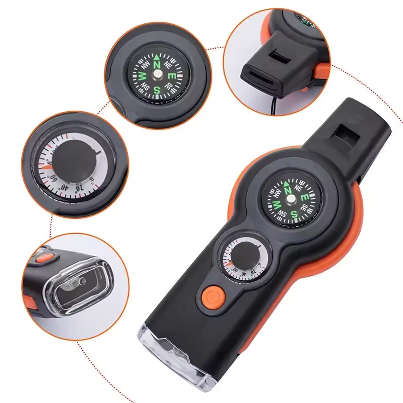 7-in-1 サバイバルホイッスル LEDライト温度計付き  - Outdoor Adventure Show のレビューと価格