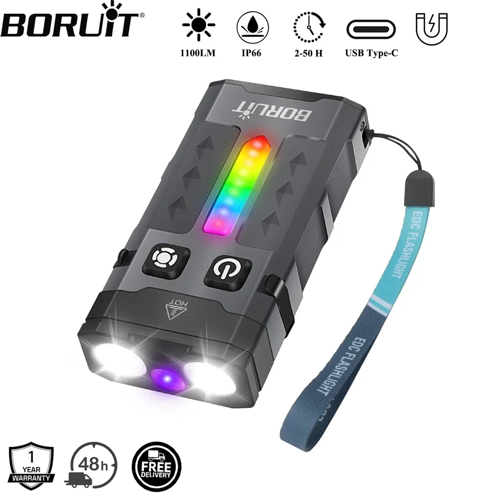 BORUiT EV20 1100LM EDC UVキーホルダ - Outdoor Adventure Camp のレビューと価格