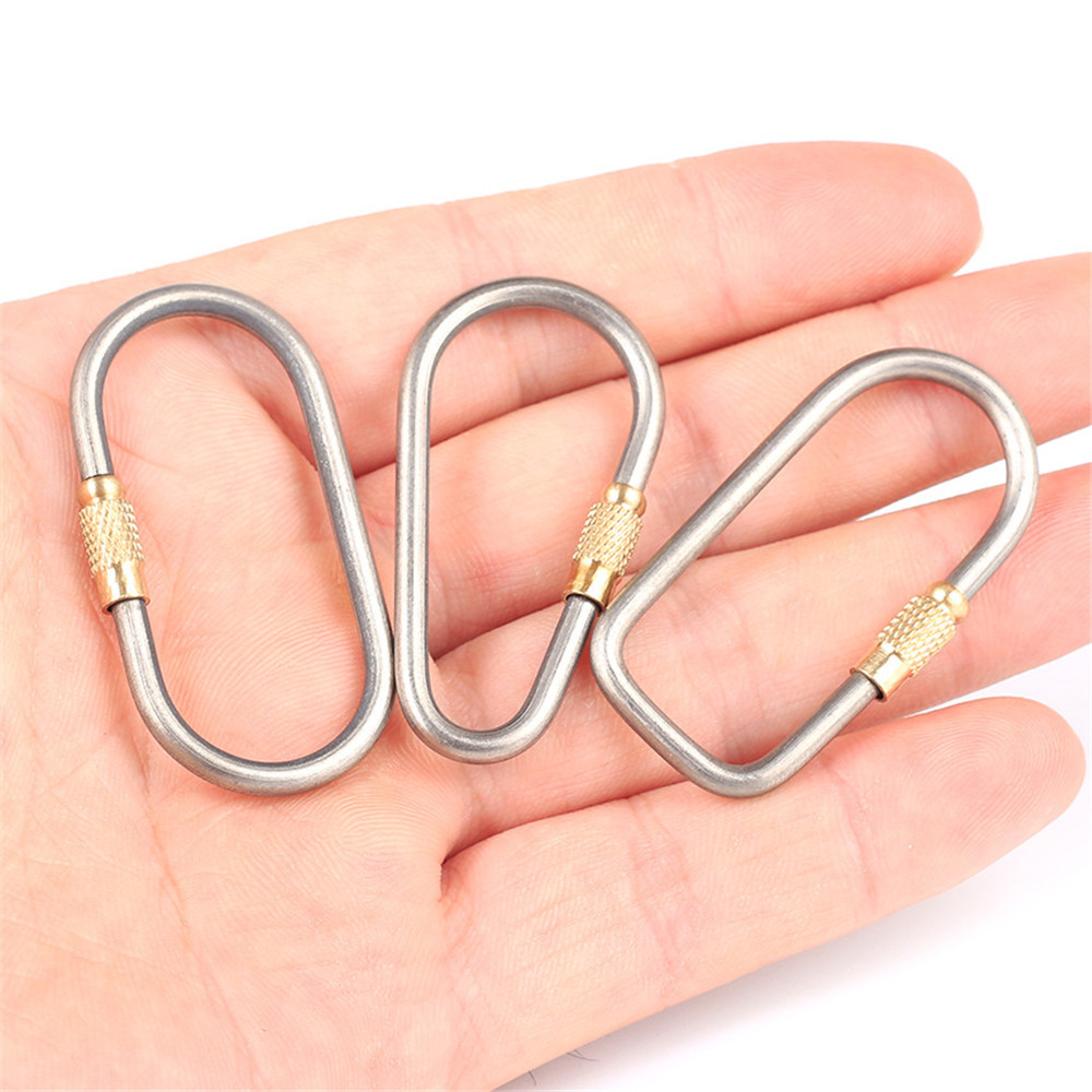 5ピース/ロットチタンロッキングカラビナdリングひょうたんo - Carabiner Locking D のレビューと価格