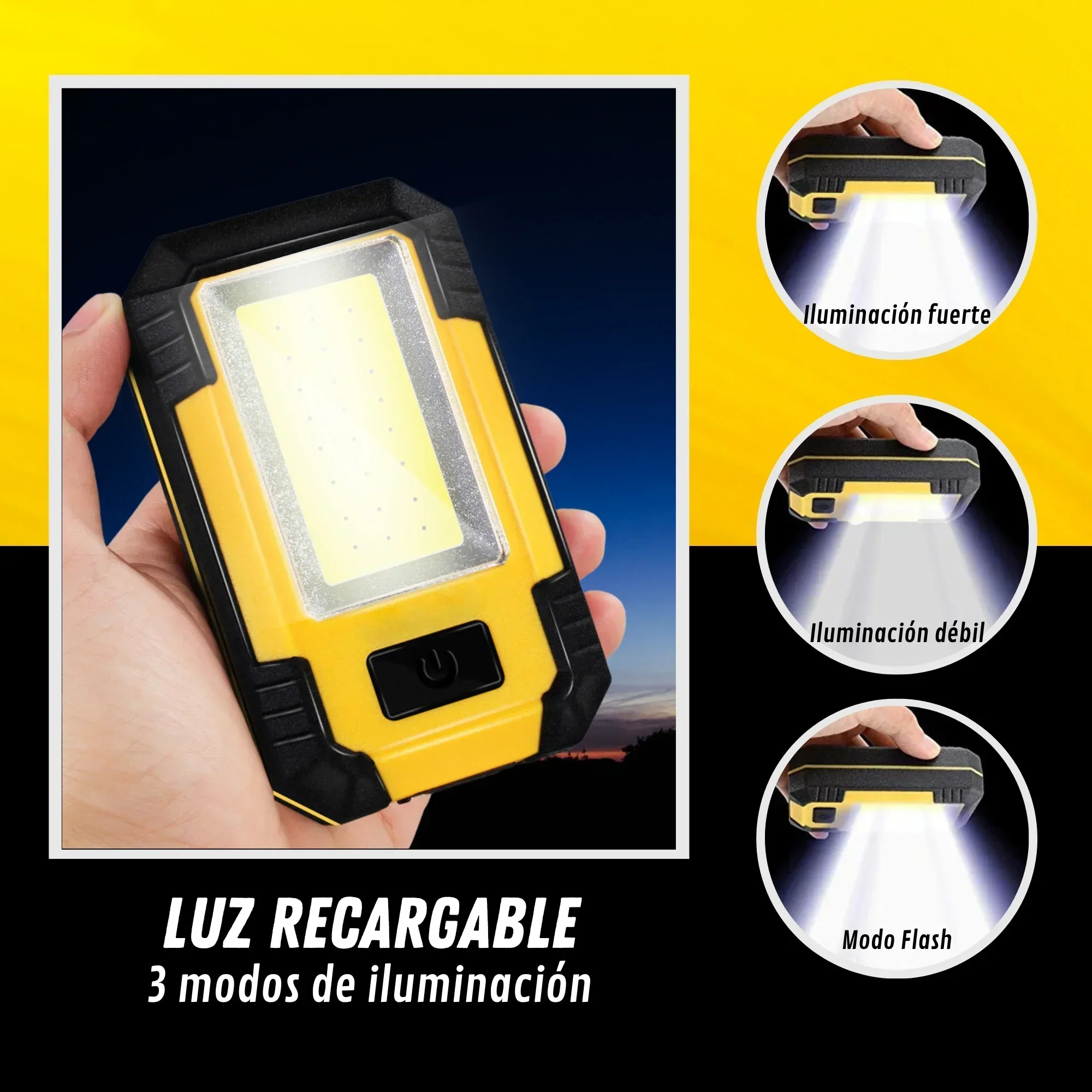 充電式 4000mAh 作業灯 超高輝度 COB フラッシュ - Outdoor Adventurer のレビューと価格
