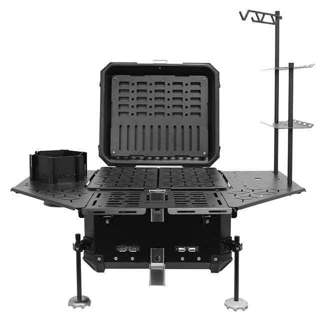 多機能アルミ合金製アーマードテールボックス - ポータブルア - Outdoor Adventure Table With Storage のレビューと価格