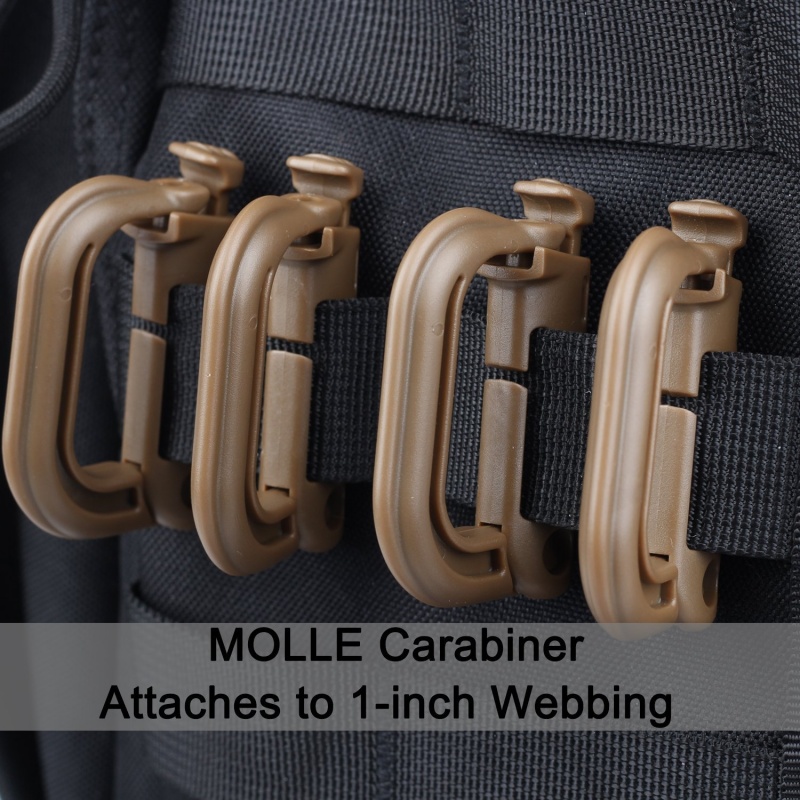 5 個のプラスチック D リング戦術的なバックパックカラビナ - Carabiner Locking D のレビューと価格