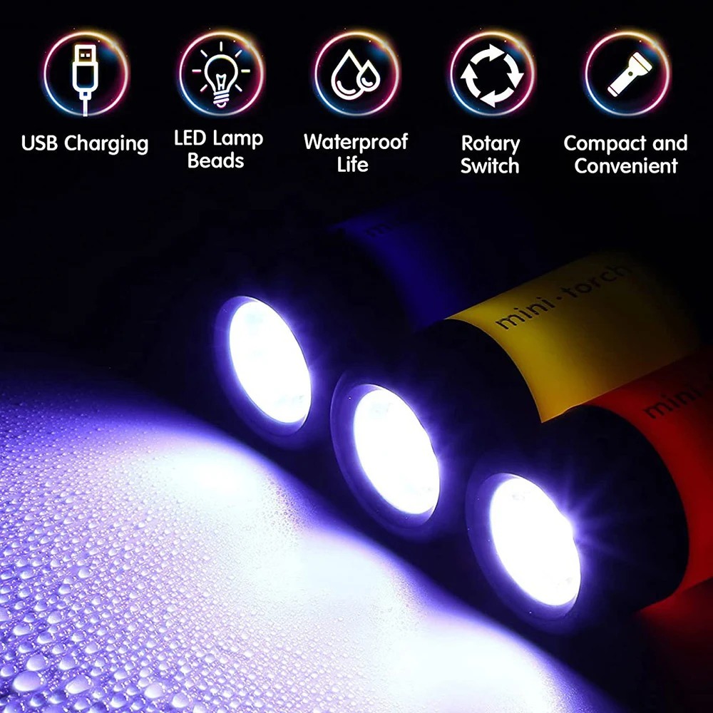 USB 充電式キャンプミニ懐中電灯強力な光ポケットキーホルダ - Outdoor Adventure Camp のレビューと価格
