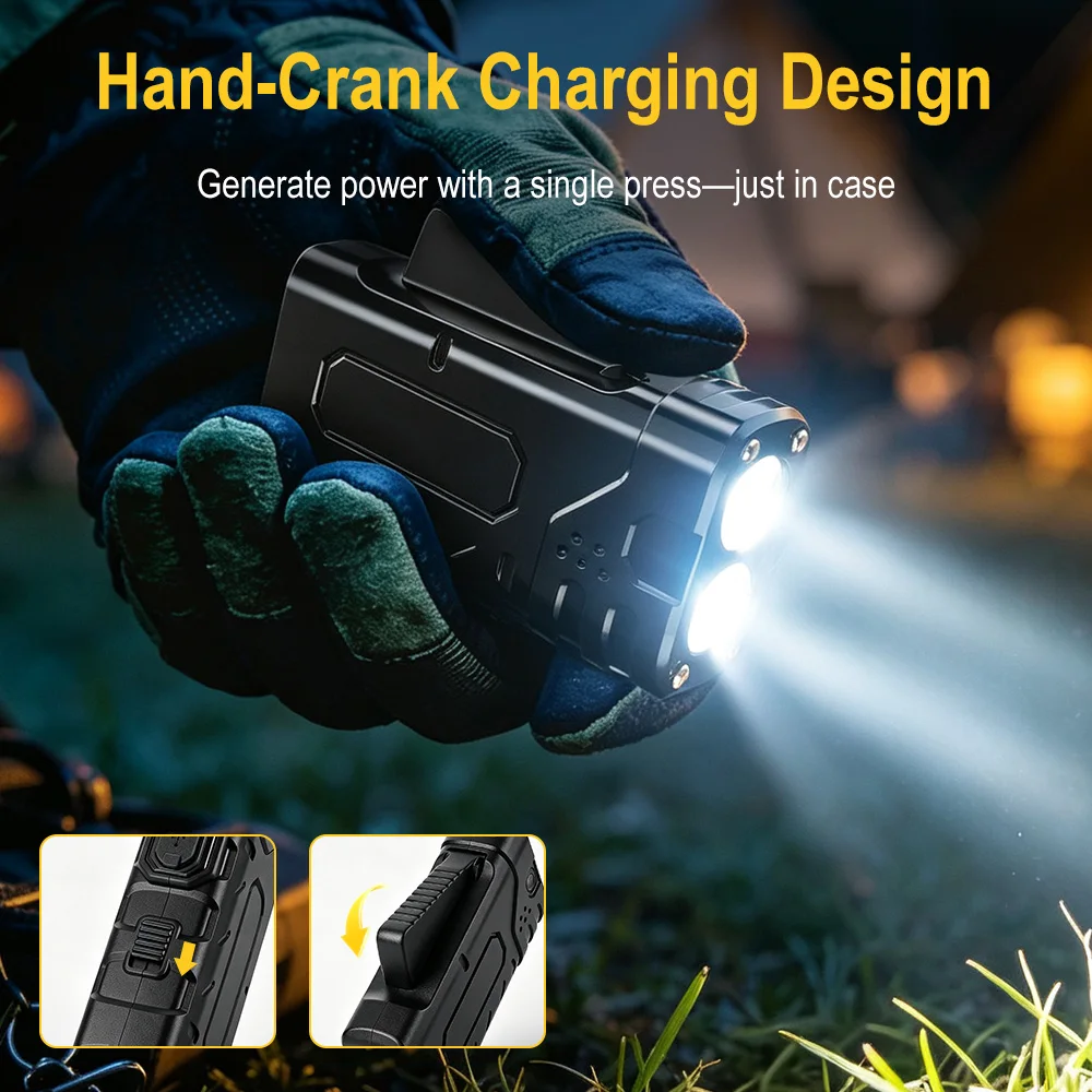 BORUIiT ハンドクランク EDC LED フラッシュラ - Outdoor Adventure Camp のレビューと価格