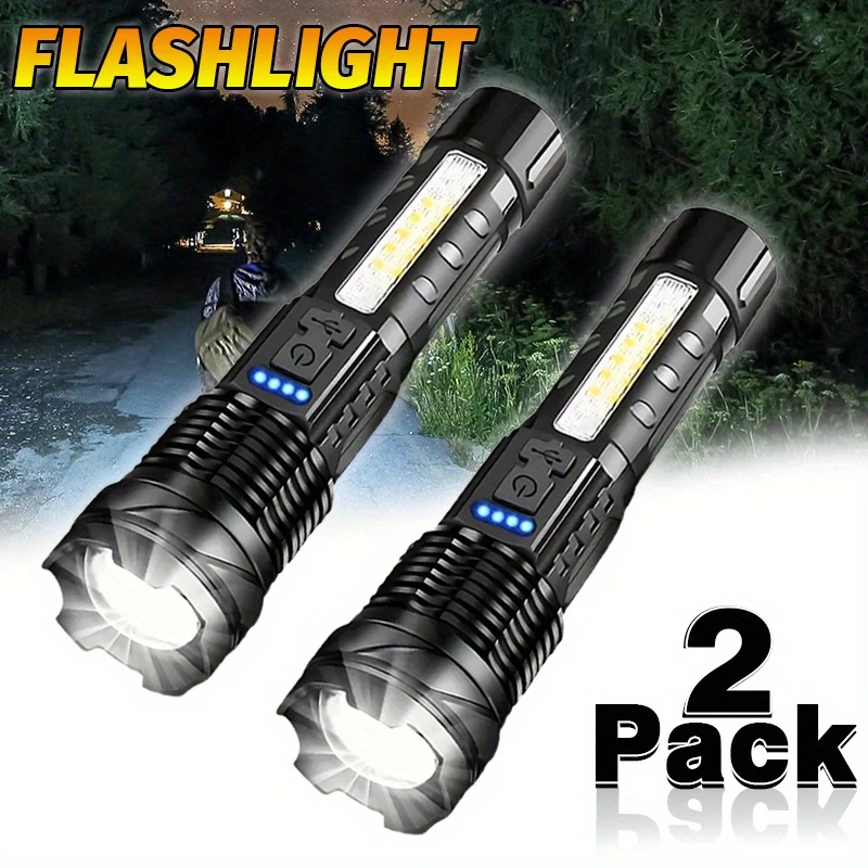 強力な XHP50 LED 懐中電灯防水トーチサイドライト付 - Outdoor Adventure Camp のレビューと価格