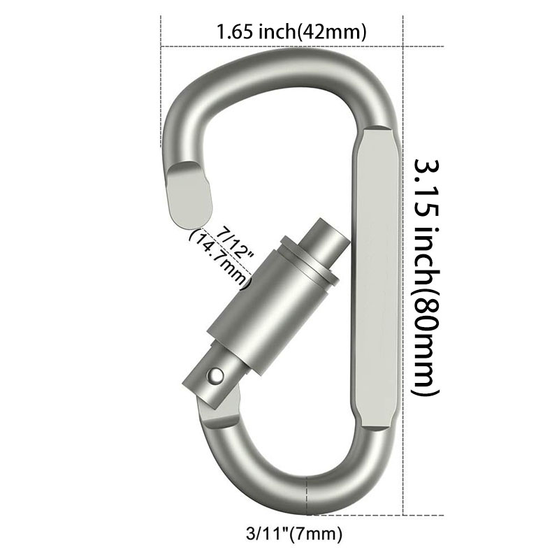 カラビナクリップDリングロックカラビナ、耐久性、強力、屋外キ - Carabiner Locking D のレビューと価格