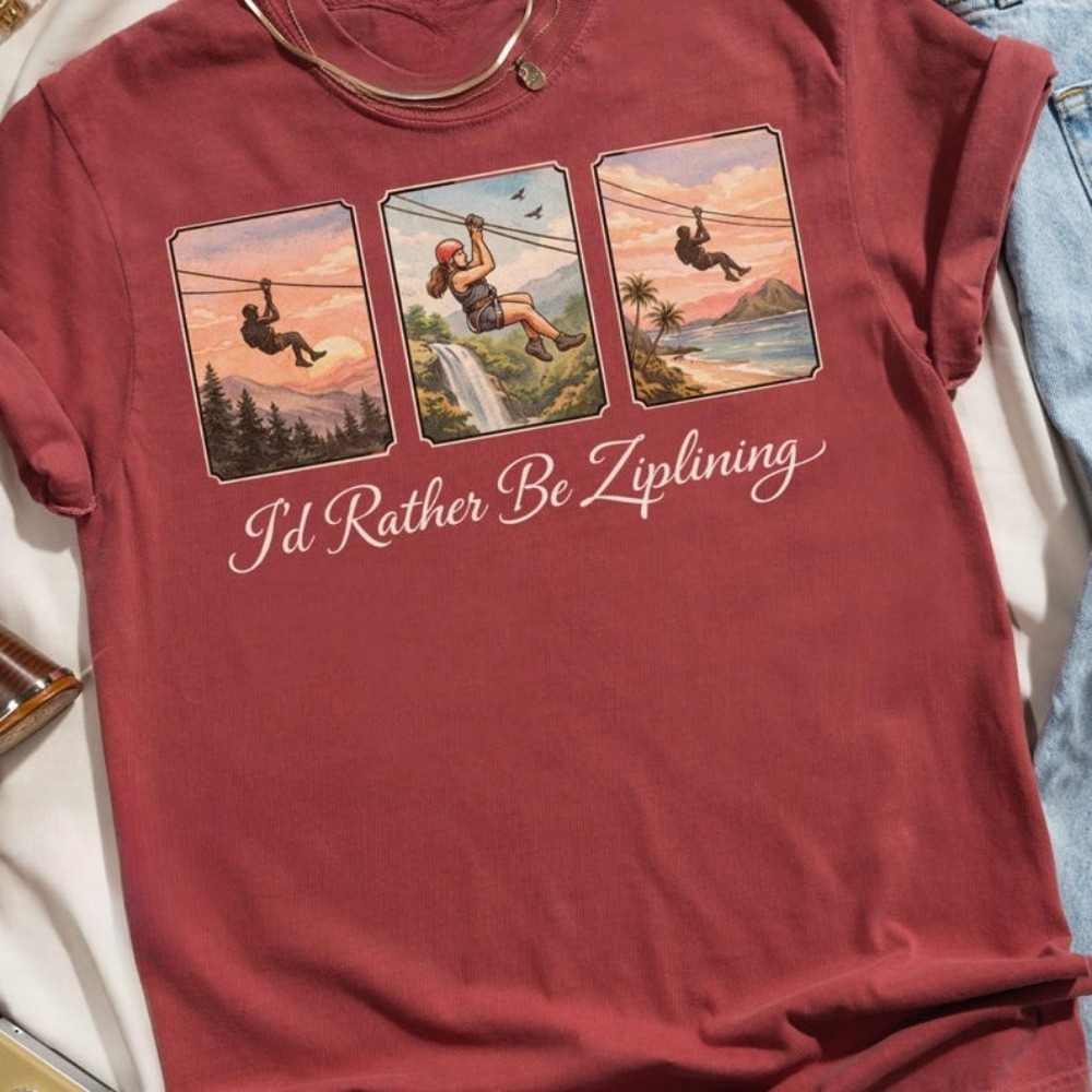 I'd Rather Be Ziplining Tシャツ ア - Outdoor Adventure Ziplines & Waterfall のレビューと価格