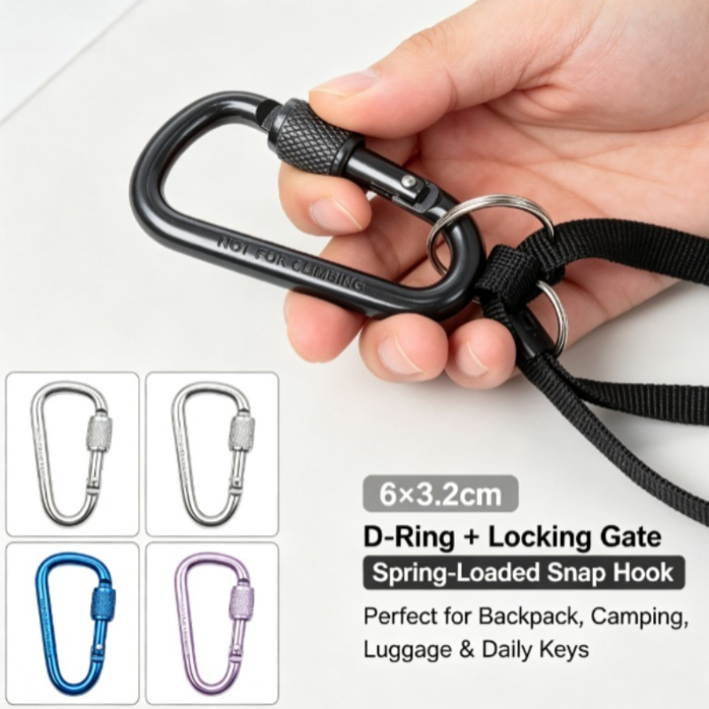 アルミニウム合金D型ロックカラビナ、No.6アウトドアクイッ - Carabiner Locking D のレビューと価格