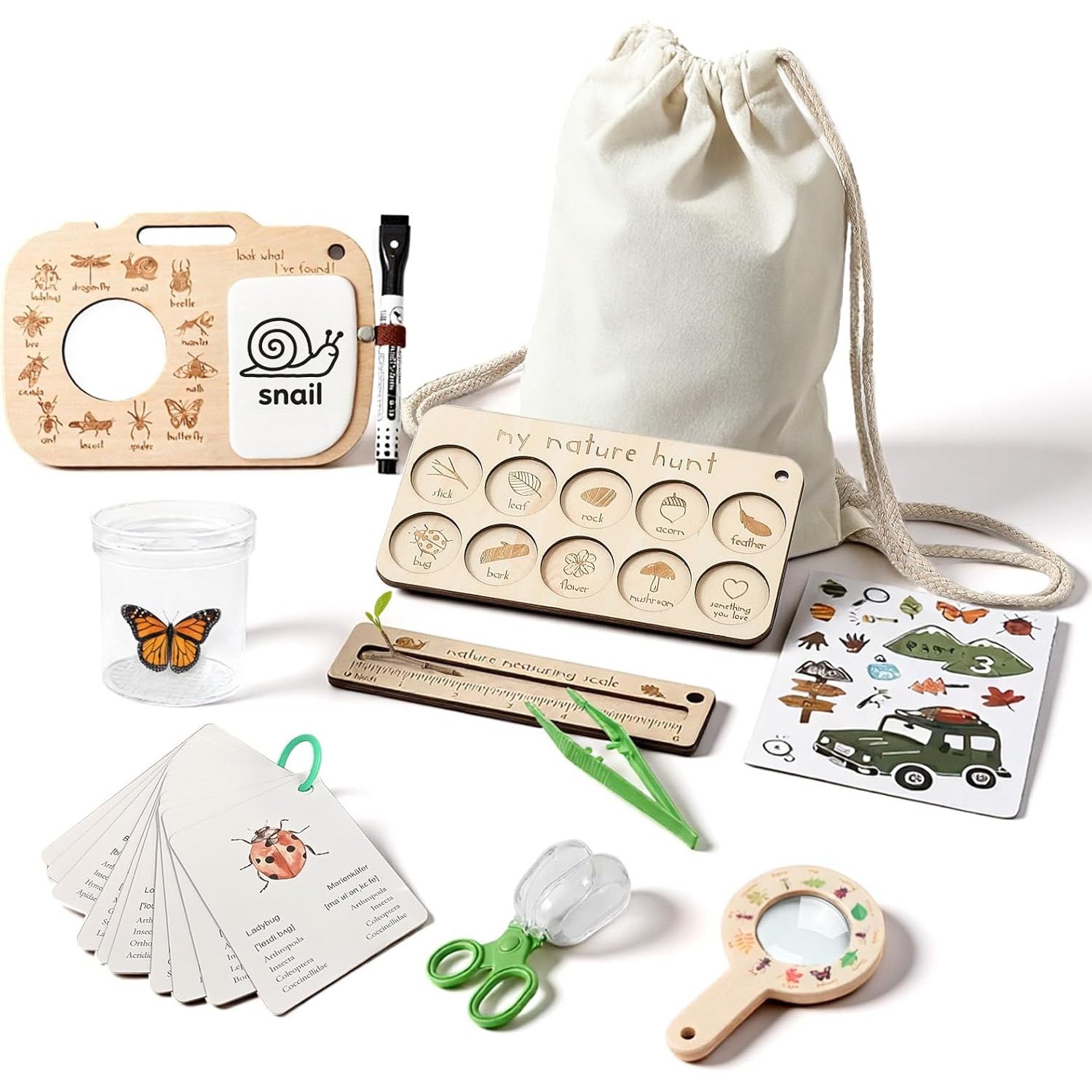 子供用虫捕りキット、虫箱、学習カード、観察ボード付き、屋外遊 - Outdoor Adventure Toys For Kids のレビューと価格
