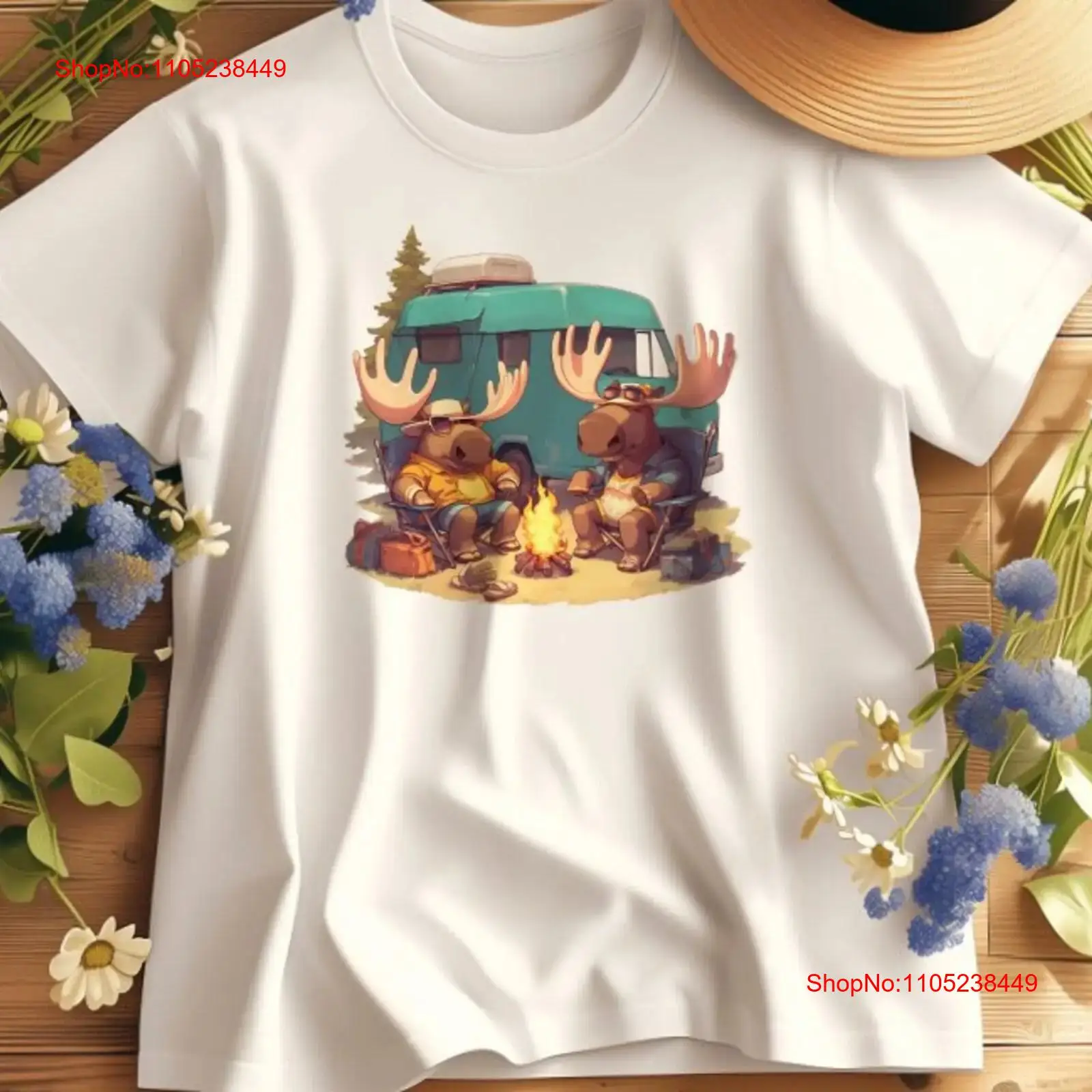 ムースキャンピング・アット・キャンプファイヤー Tシャツ 荒 - Outdoor Adventure At のレビューと価格
