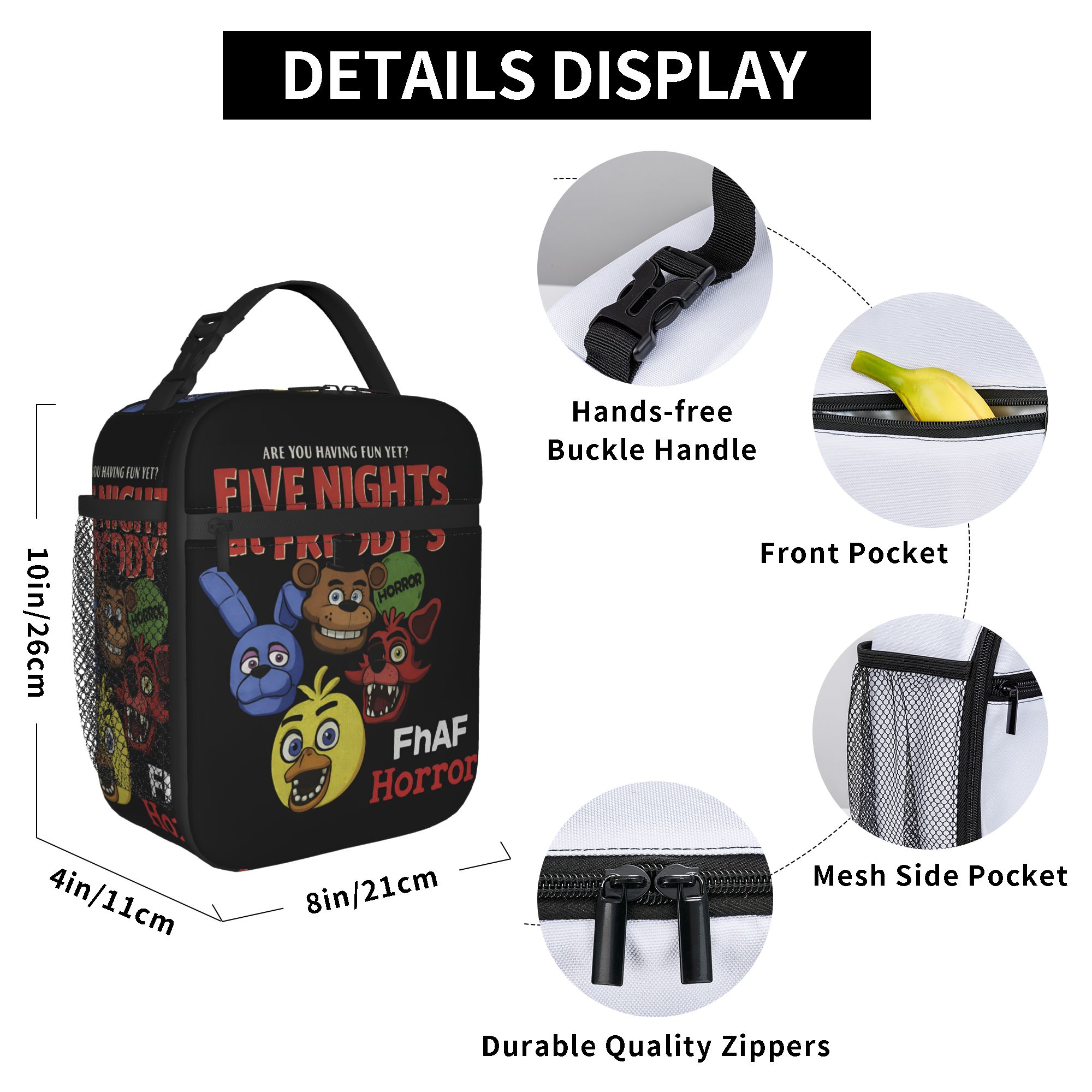 カスタム FNAF At Freddys 断熱ランチバッグ  - Outdoor Adventure At のレビューと価格